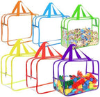 6 Colors L & XL Toy Storage Bags Reusable Clear Toy Organizer by OPELETNNT