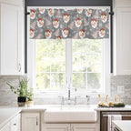 Grey Christmas Kitchen Curtains and Valances Set, Santa Claus Merry Christmas - Image 2