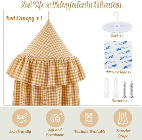 SmoothNovelty Gingham Plaid Bed Canopy - Image 3