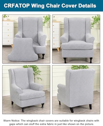 CRFATOP Wingback Chair Covers Stretch Armchair Slipcovers - Image 3