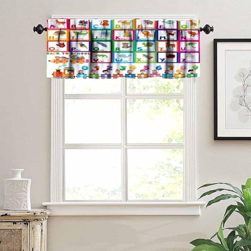 Alphabet Valances Curtains Cartoon Animal Education Letter Pattern Window - Image 5