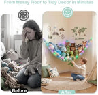 Stuffed Animals Hammock with LED Light Toy Net Room Decor Corner Storage - Image 6
