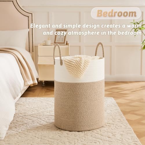 Artfeel Laundry Basket, Woven Cotton Rope Laundry Hamper, 60L - Image 4