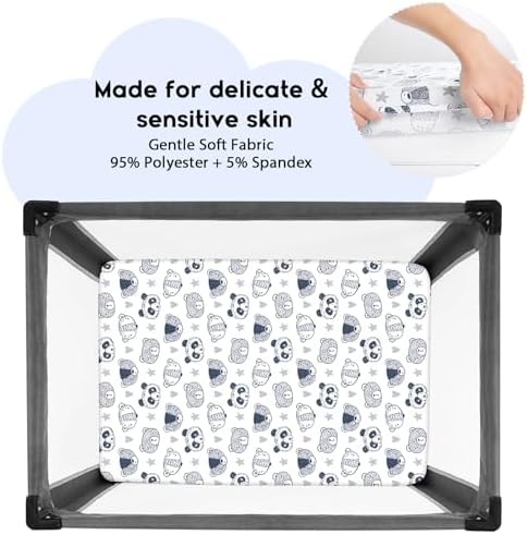 Yoofoss 2-Pack Pack and Play Sheets Fitted 38x26 - Image 2