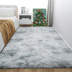 4x6 Light Grey Fluffy Shag Rug for Bedroom, Plush Washable Carpet by KICHOWUA