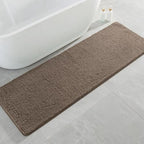 Polyester Bathroom Runner Rug 24"x72" Brown, Soft Shaggy Bath Mat by Kildoss