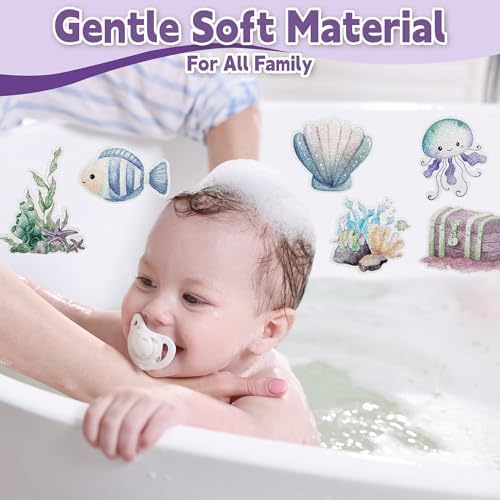 Secopad Soft Blue Ocean Life Non Slip Bathtub Stickers - Image 5