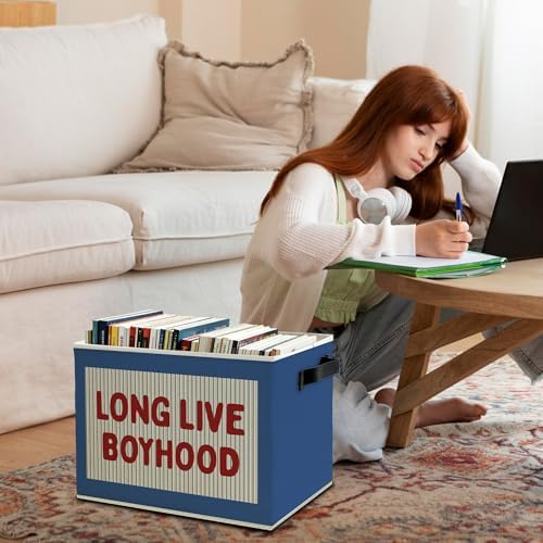 Red Long Live Boyhood Boys Storage Bins Box - Image 3