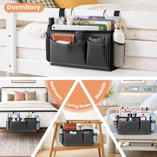 Fab totes Bedside Caddy for Dorm Bed, Bedside Storage Bag Hanging Organizer - Image 7