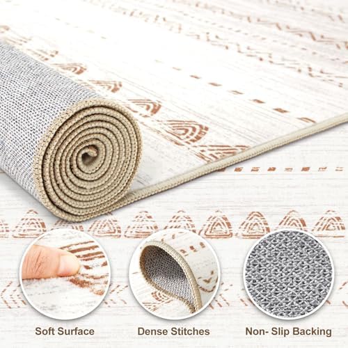 Nakagishi Runner Rug Kitchen Washable Rugs: 3x8 Non-Slip Boho Soft Modern Stain - Image 3
