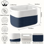 4 Pack Storage Baskets for Organizing, and Clothes, Cotton Rope Basket for - Image 2