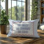 Be Silly Be Honest Be Kind Blue Striped Pillow Cover 20x12, Retro Boys Girls - Image 5