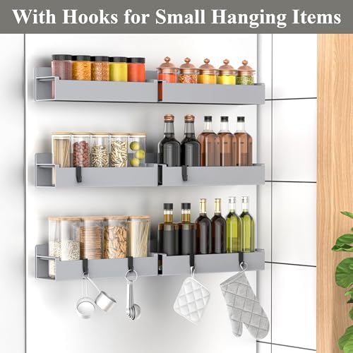 HuggieGems 6 Pack Silver Magnetic Spice Rack Organizer - Image 2