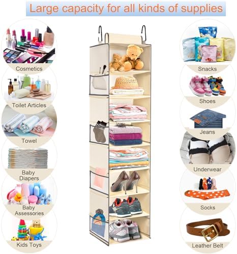 Large-Sized Hanging Shoe Organizer 8-Shelf, Hanging Closet Organizer - Image 6