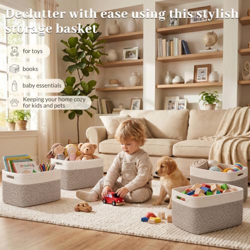 OIAHOMY 4 Pack Storage Basket, Closet Organizer - Image 5