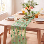 4 Pcs Flamingo Table Runner 29x70 Inch Summer Tropical Green - Image 4