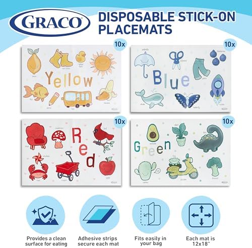 Graco Baby Disposable Stick-On Placemats, 40 Sheets - Image 2