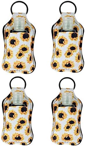 4 Piece Hand Sanitizer Bottle Holder Keyring Neoprene Keychain by RANXIZY