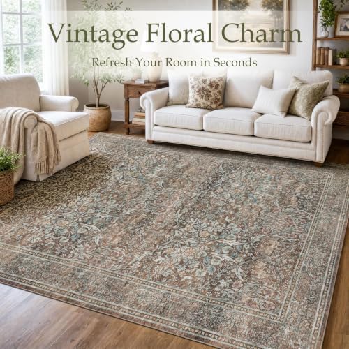 JOLLYVOGUE 6x9 Area Rugs for Living Room, Vintage Washable Rug - Image 2