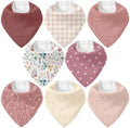 8 Pack Muslin Baby Bandana Bibs by CivaruaKids