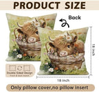 Cute Highland Cow Decor Pillow Cover 18x18 - Image 5