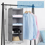 Hanging Closet Organizer 4-Shelf, Oxford Linen Wardrobe Storage - Image 3