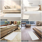 Yeaban Chenille White Bathroom Runner Rug 17"x47" - Image 6