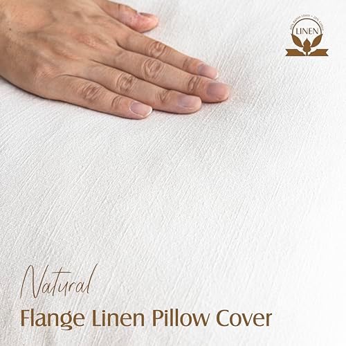 Foindtower Linen Solid Decorative Throw Pillow Covers 24x24 Cream White - Image 2
