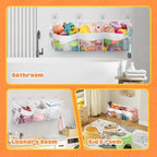 Bath Toy Organizer 3 Compartment Bath Toy Storage Bag Shower Caddy - Image 6