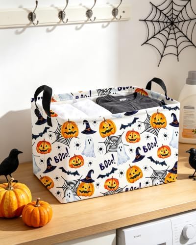 Essme Rectangular Halloween Basket, Ghost Storage Bins Organizer - Image 4