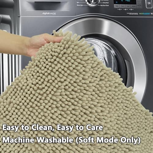 BOANKODU Bathroom Rugs 47x20, Extra Soft Absorbent Chenille Bath Rugs, PVC - Image 7