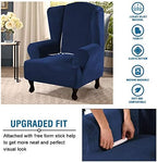 H.VERSAILTEX Wingback Chair Covers Velvet Plush Wing Chair Slipcover 1 Piece - Image 4