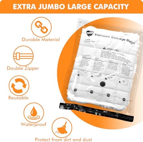 GONGSHI Vacuum Storage Bags for Clothing, Large & Medium - Image 2