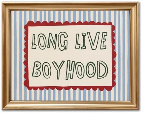 Vintage Nursery Wall Art Nursery Long Live Boyhood Wall Art 10"x8" Unframed by Unknown