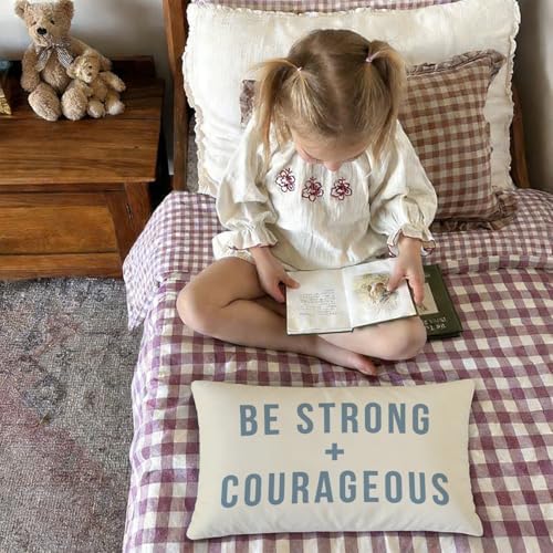 Be Strong and Courageous 12x20 Pillow Cover - Image 5
