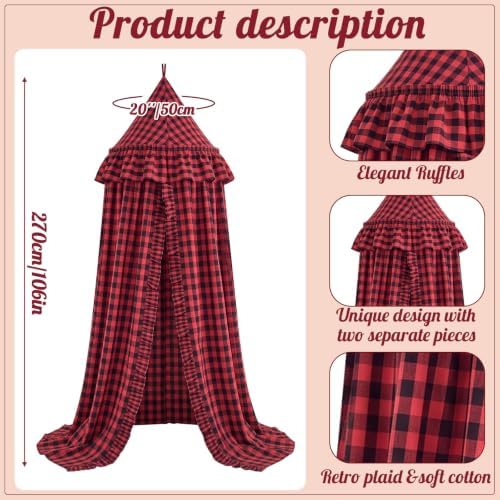 SmoothNovelty Gingham Plaid Bed Canopy - Image 2