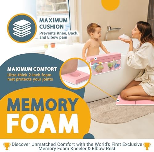 Memory Foam Bath Kneeler and Elbow Rest Pad Set, 2-Inch Thick - Image 2