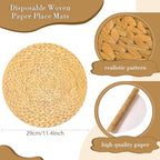 TaoBary 50 Pcs Disposable Woven Pattern Paper Placemats Bulk - Image 3