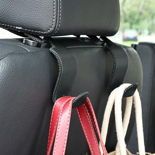 4-Pack Car Headrest Hooks Holds 55lbs Seat Storage Organizer - Image 2