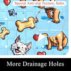 Shower Mat Non Slip 26.8 x 15.1 Inches, Cute Dogs Bathtub Mat Shower Stall Mats - Image 2