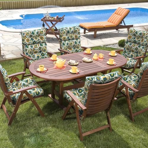 DYTXIII Outdoor High Back Chair Cushions Set of 2, Water Repellent Tufted - Image 7
