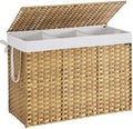 SONGMICS Laundry Hamper with Lid, 52.8 Gal Synthetic Rattan by Unknown