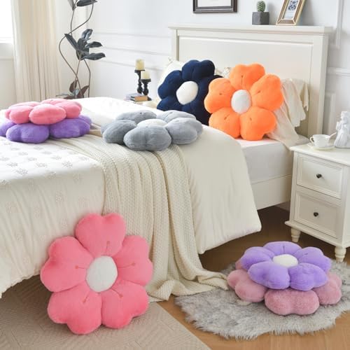 Flower Pillow, Cute Daisy Decorative Throw Pillows, Hot Pink, 19.6 Inches - Image 6
