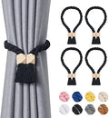 NICEEC 4 Pack Wooden Polyhedron Magnetic Curtain Tiebacks Boho Home Decor Drape by NICEEC