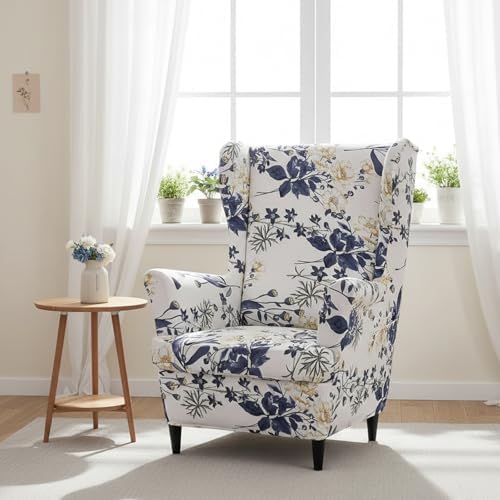 NILUOH Wingback Chair Slipcover 2-Piece, Stretch Armchair Protector - Image 2