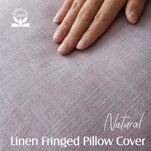 Foindtower Decorative Linen Fringe Lumbar Throw Pillow Covers Boho Farmhouse - Image 2