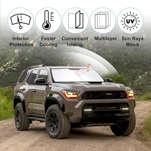 TINGLU Sun Shade for Toyota 4Runner 2025 2026 Accessories Windshield Sun Shade - Image 5