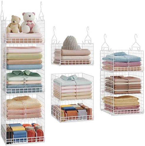 Yuyetuyo 5 Tier Hanging Closet Organizer Separable Hanging Closet Shelves by Yuyetuyo