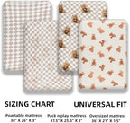 Fitted Baby Neutral Pack N Play Sheets Mini Crib Sheets Bear and Buffalo Check - Image 7