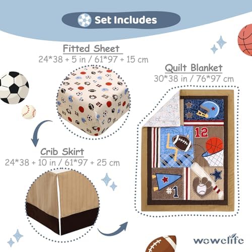 Sports Mini Crib Bedding Set Boys Brown 3PCs Mini Crib Comforter Set Basketball - Image 3